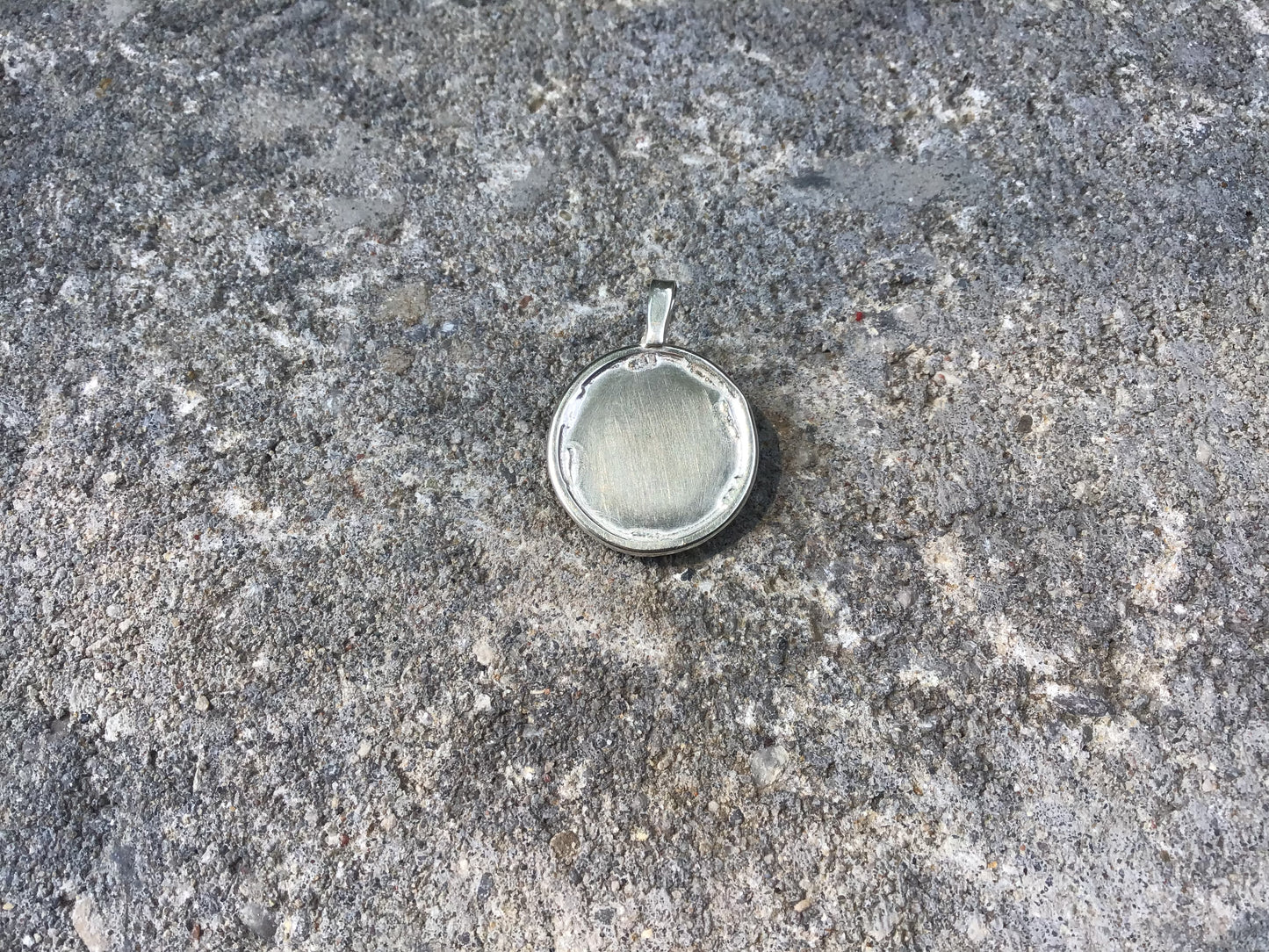 Rainbow moonstone coin pendant