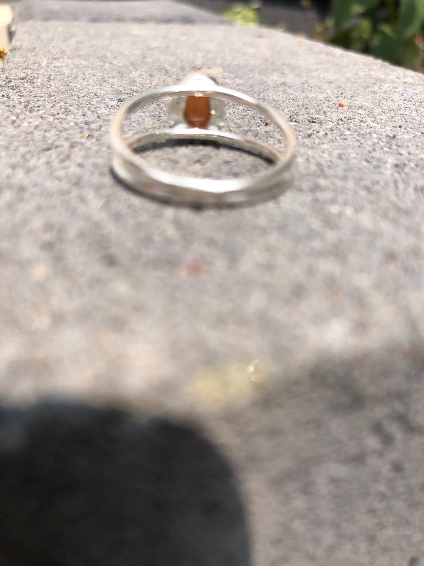 Orange tourmaline sterling silver handmade ring size 6 1/2