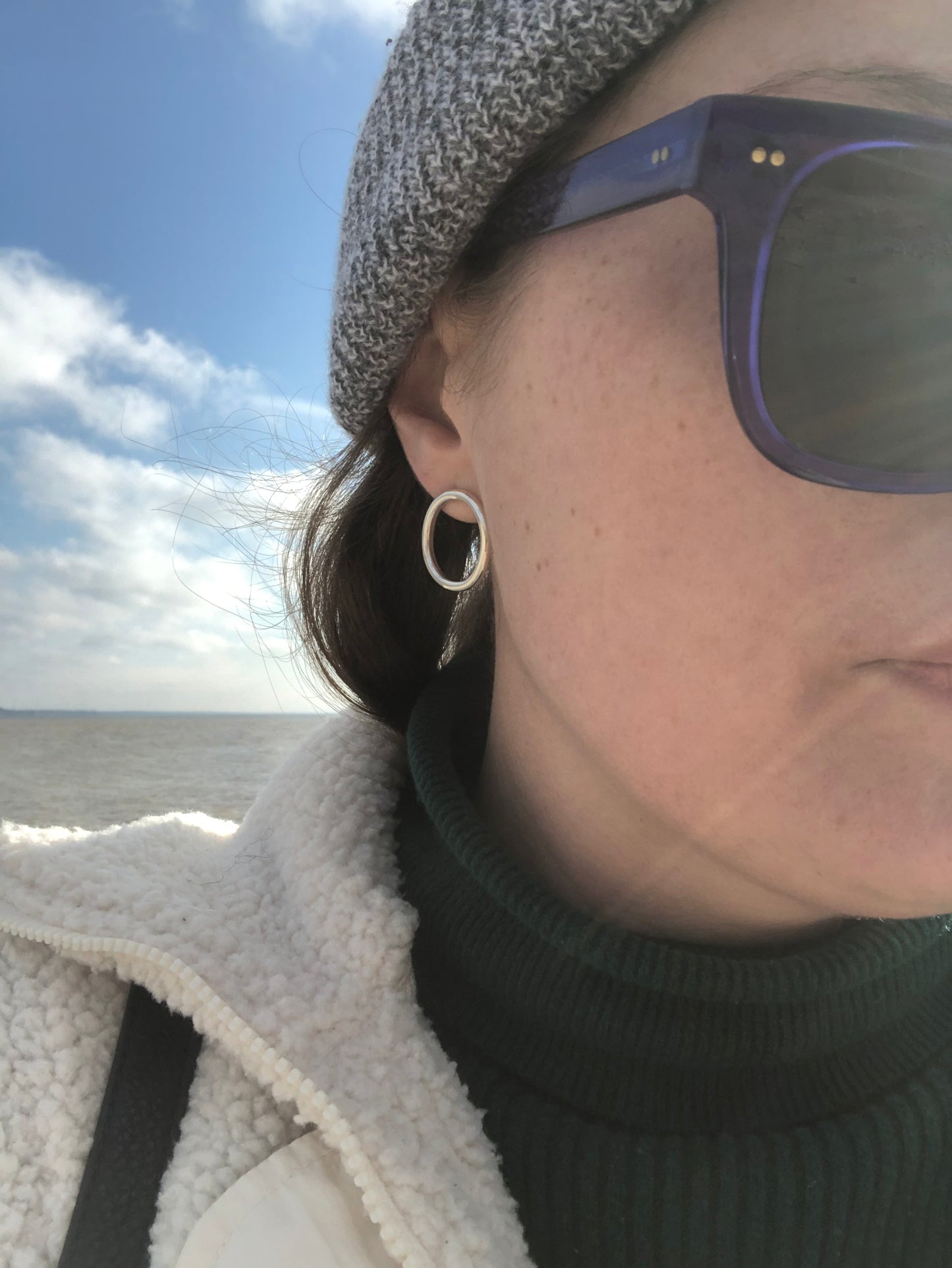 Circlish earrings solid sterling silver