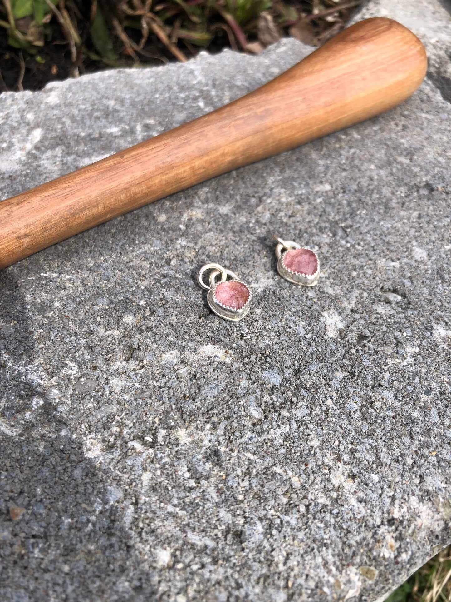 Strawberry Quartz Heart Charm