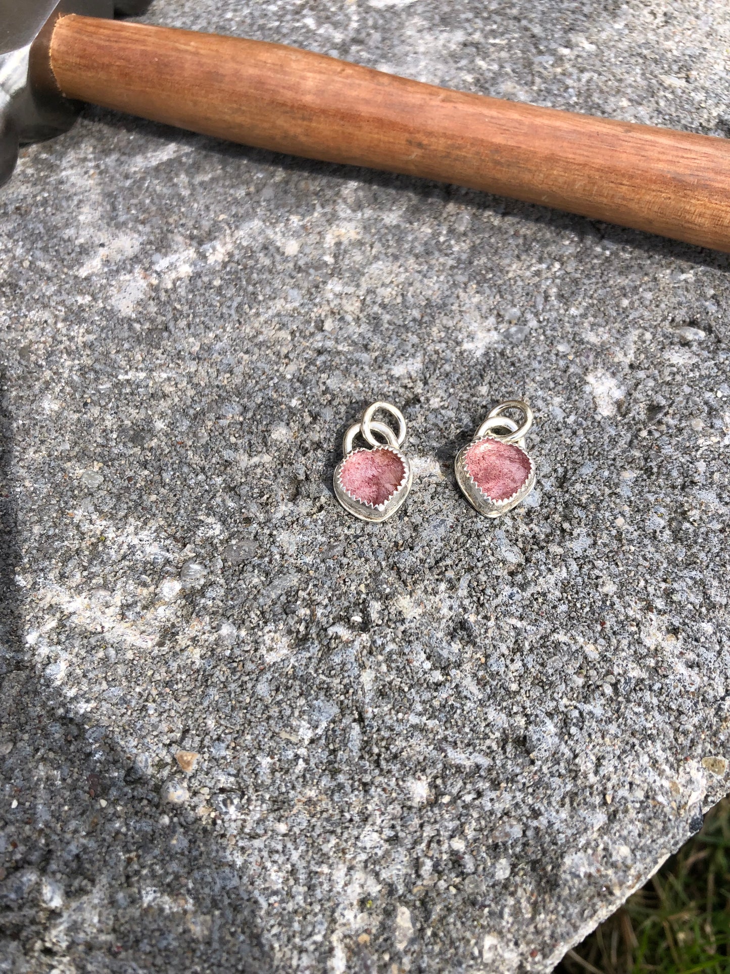 Strawberry Quartz Heart Charm