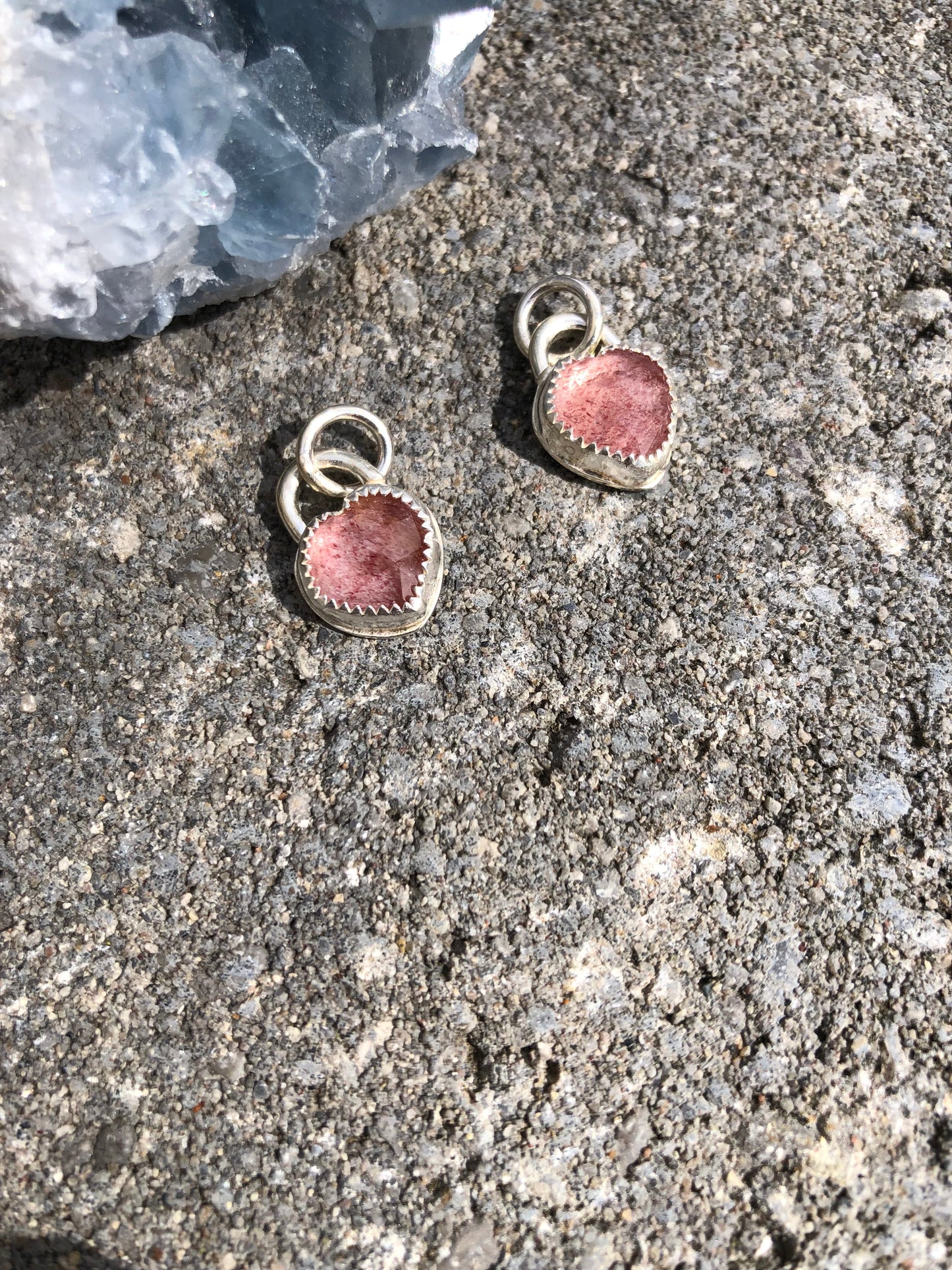 Strawberry Quartz Heart Charm