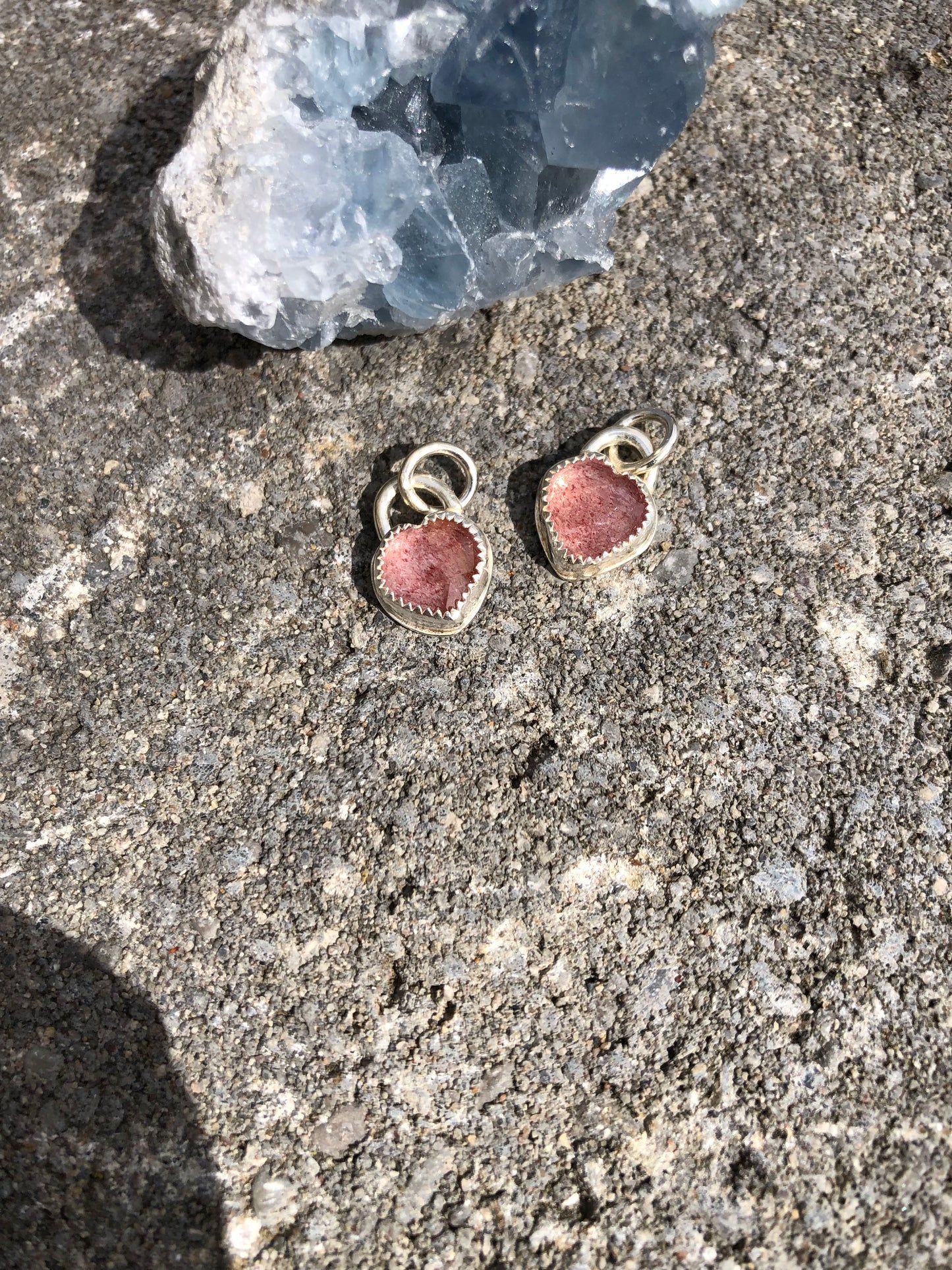 Strawberry Quartz Heart Charm