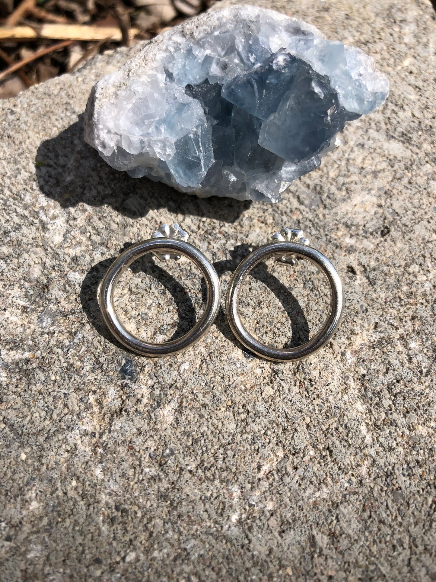 Circlish earrings solid sterling silver