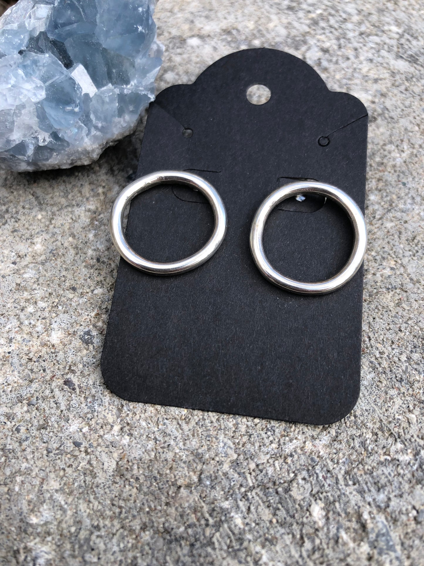 Circlish earrings solid sterling silver