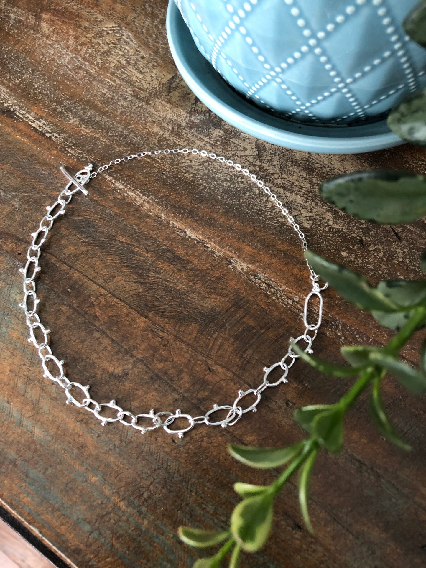 Polka Dot paperclip chain necklace