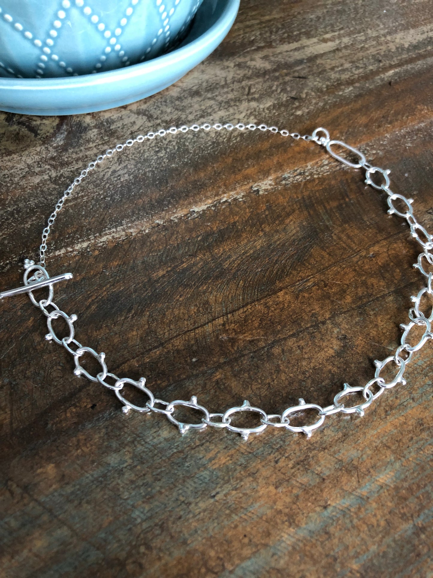 Polka Dot paperclip chain necklace