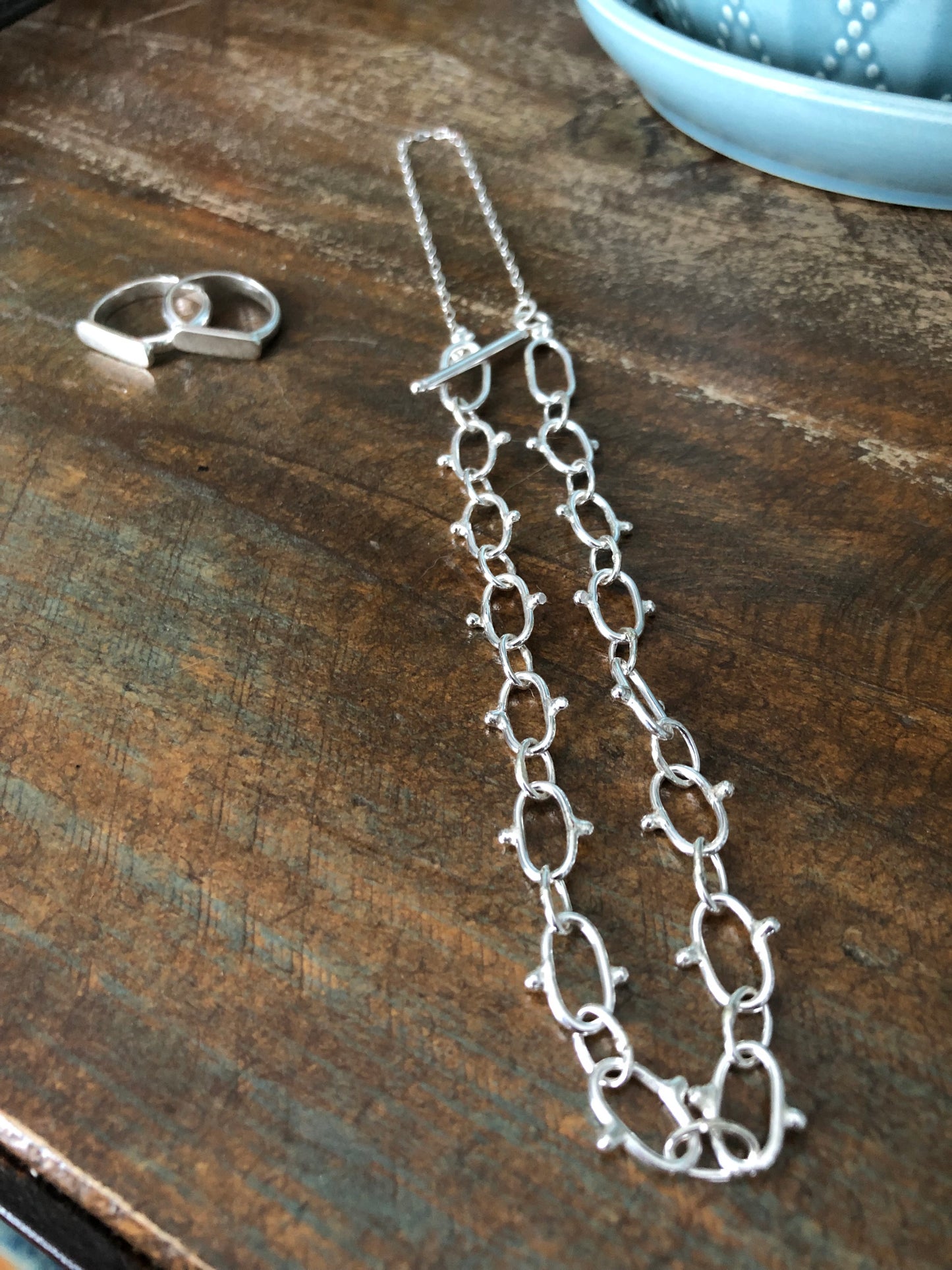 Polka Dot paperclip chain necklace