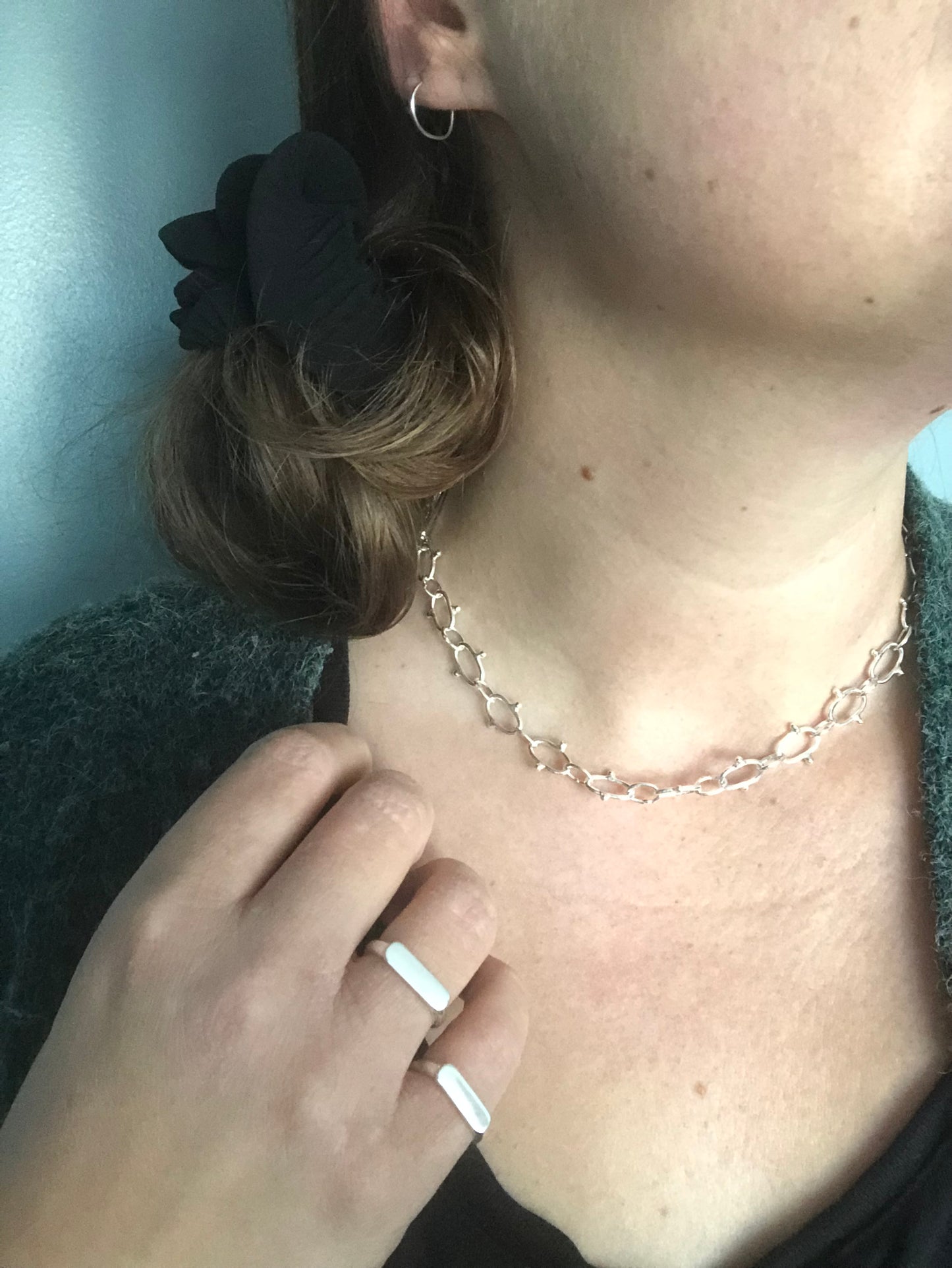 Polka Dot paperclip chain necklace
