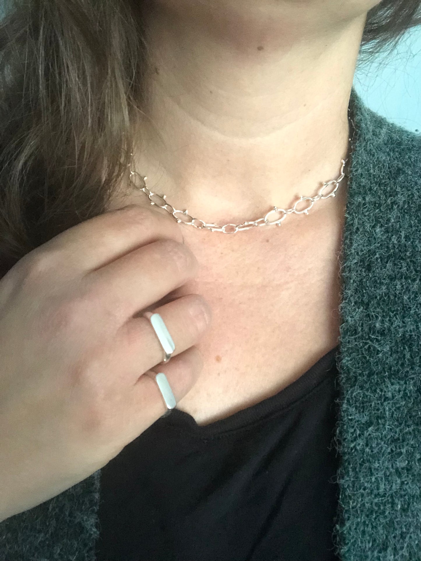 Polka Dot paperclip chain necklace