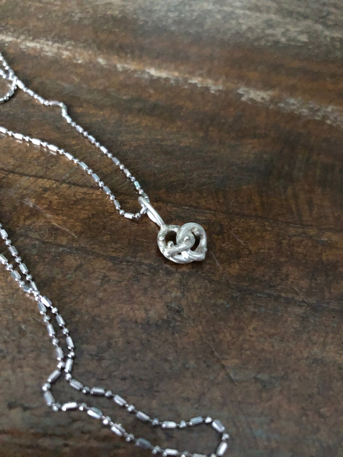 Silver Pretzel Charm