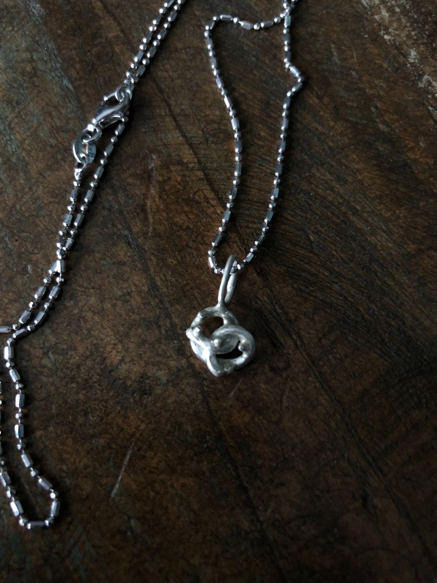Silver Pretzel Charm