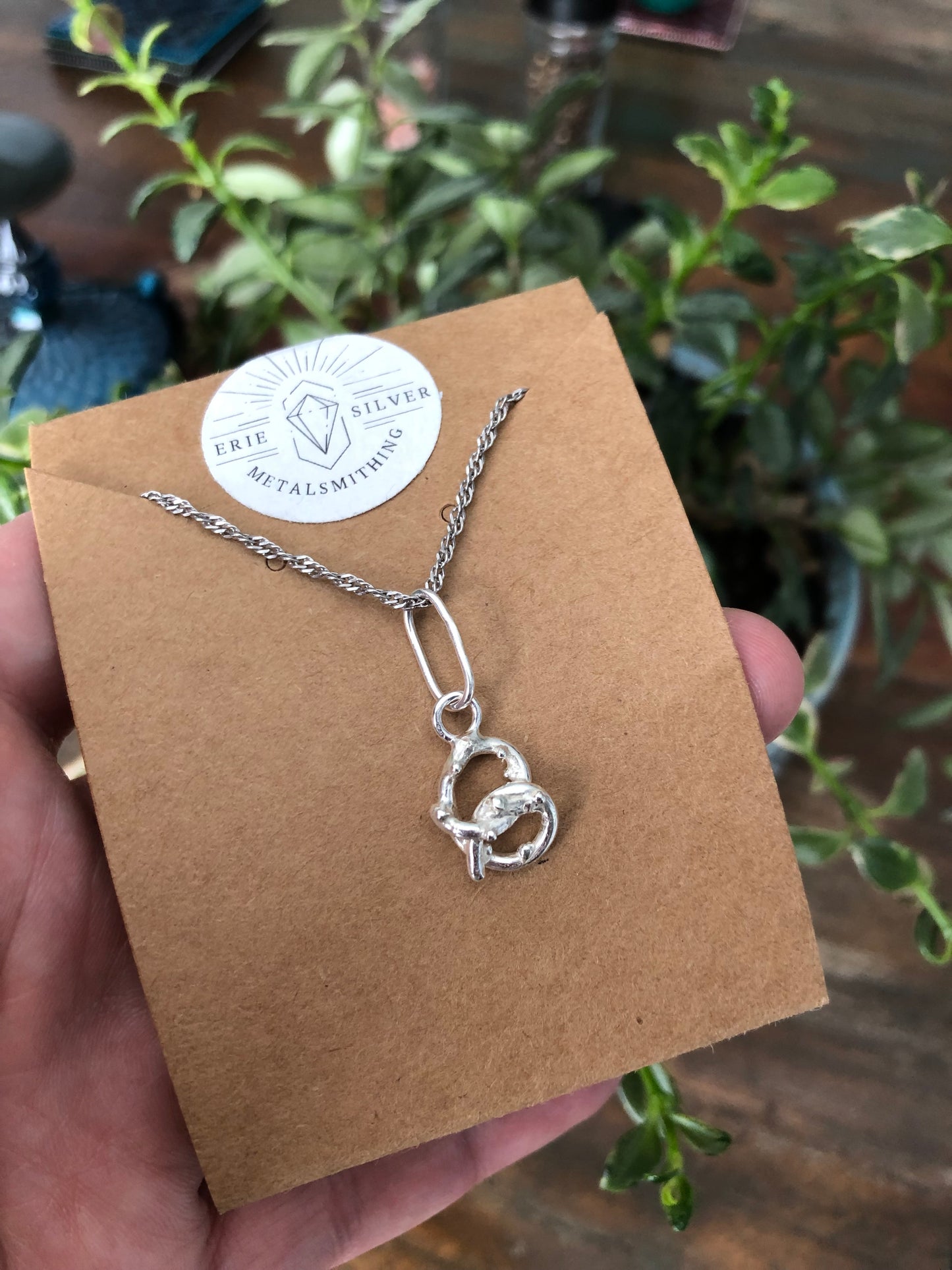 Medium Silver Pretzel Charm