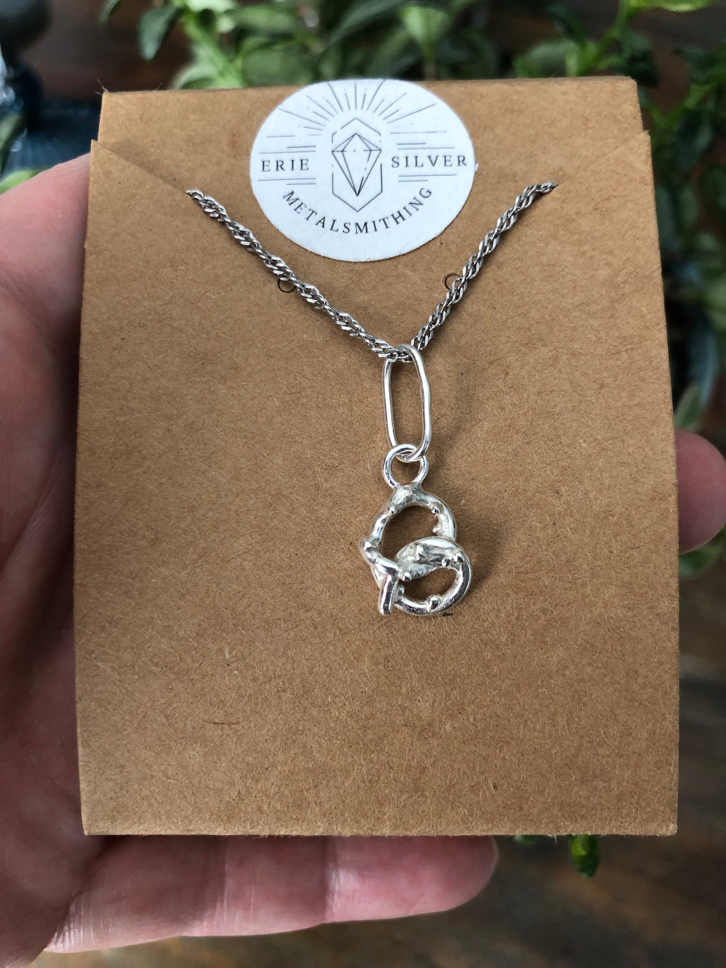 Medium Silver Pretzel Charm