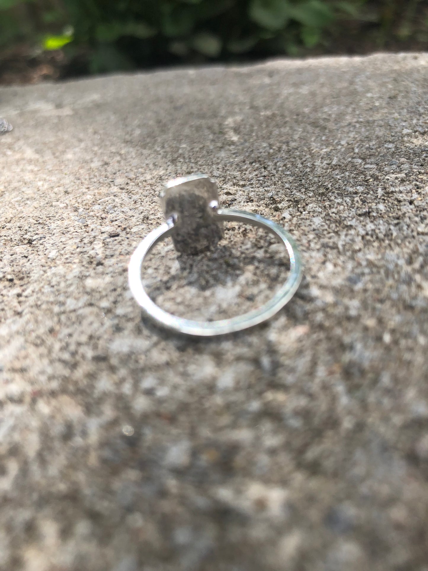 Aurora Green Asymmetrical Tourmaline Tablet Ring Size 8