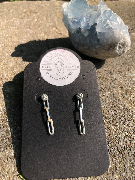 Dainty Paperclip Chain Link Earrings
