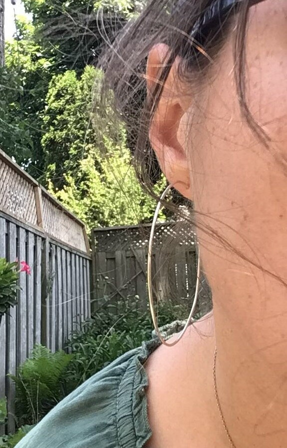 Delicate handmade sterling silver hoop earrings- made to order