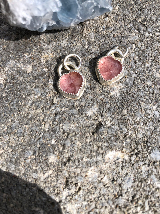 Strawberry Quartz Heart Charm