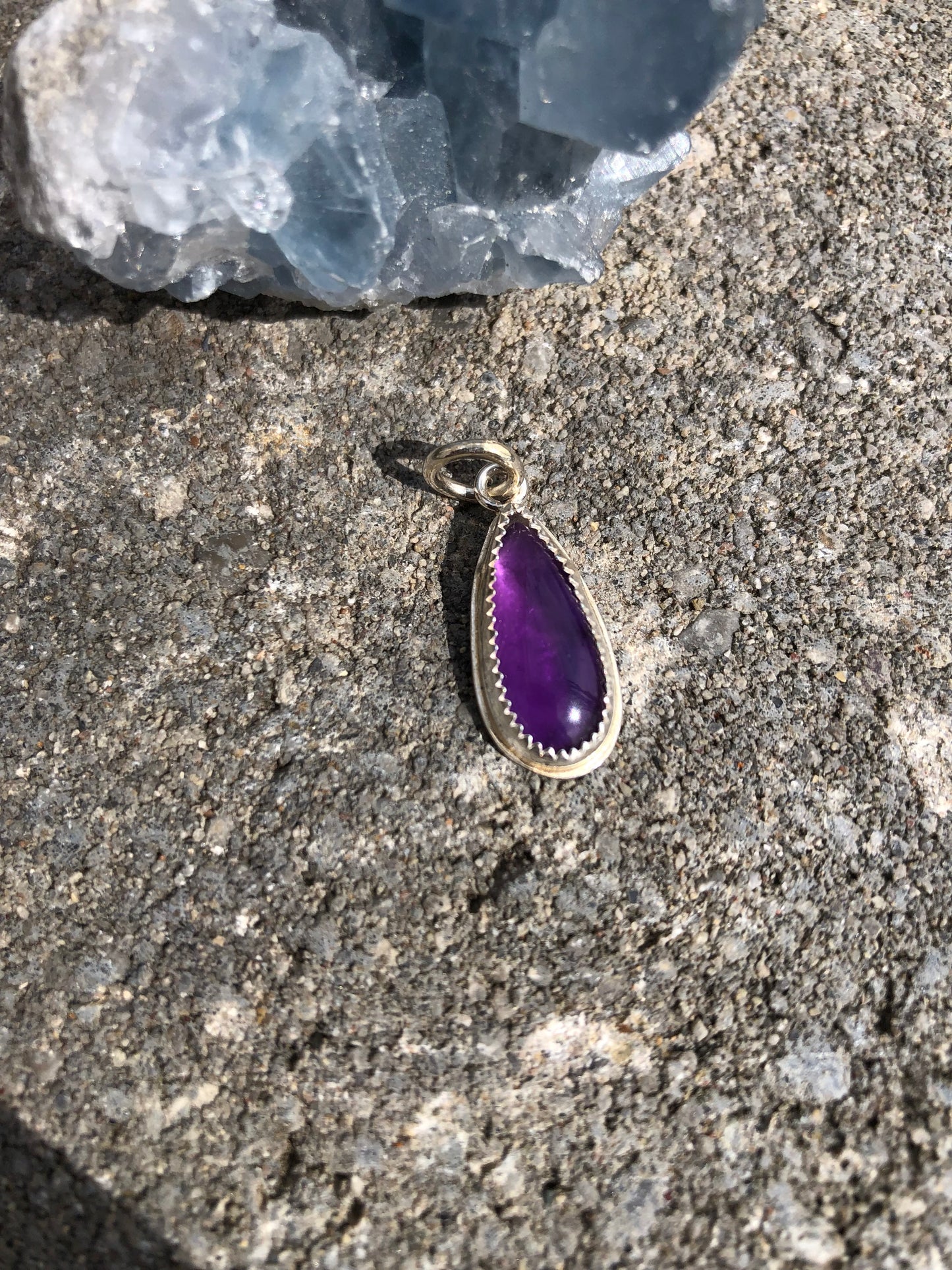 Star Teardrop Amethyst Charm