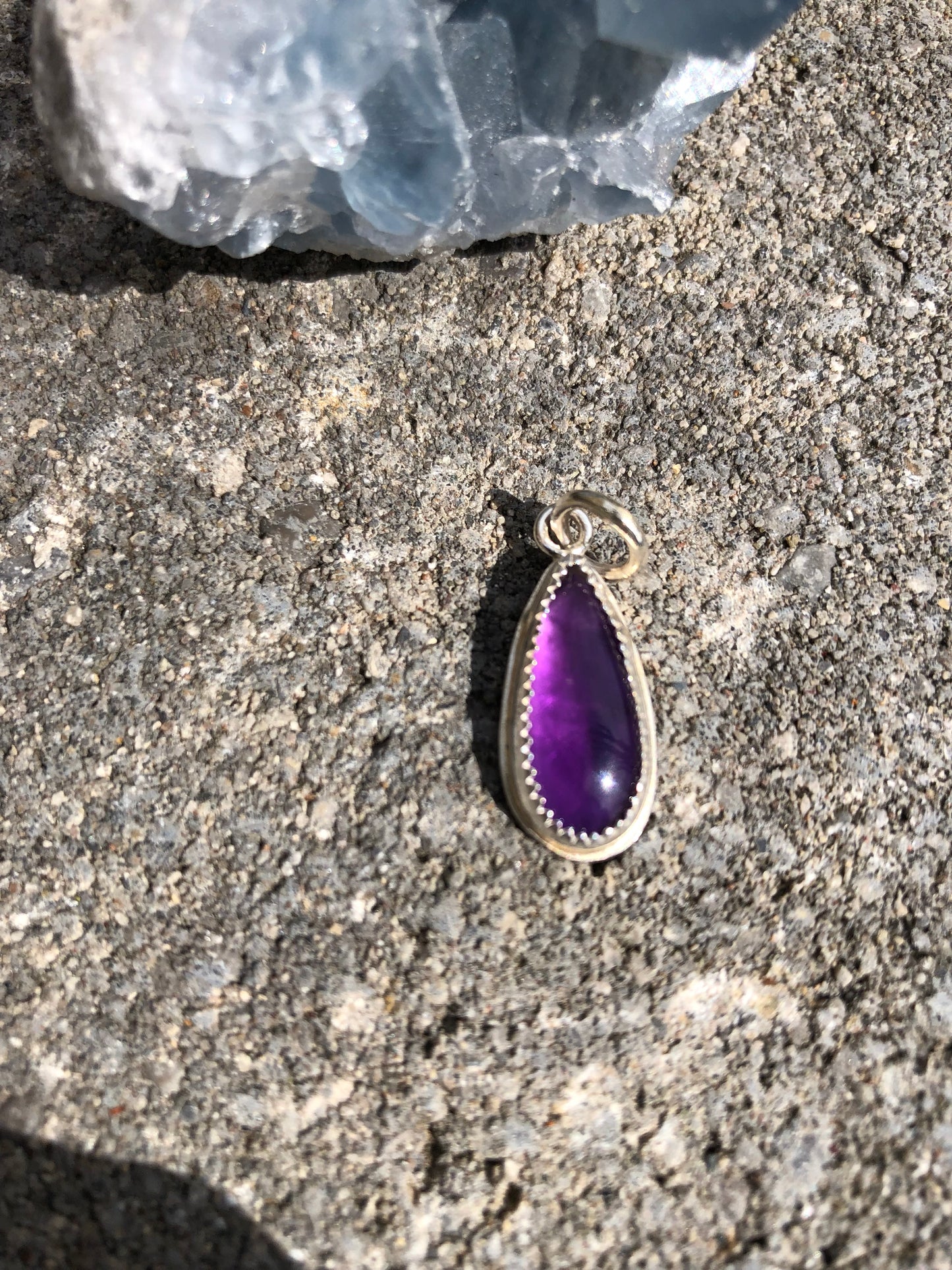 Star Teardrop Amethyst Charm