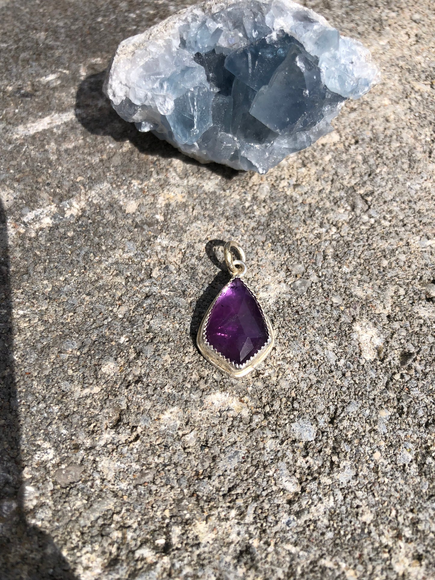 Purple Moon Amethyst Charm