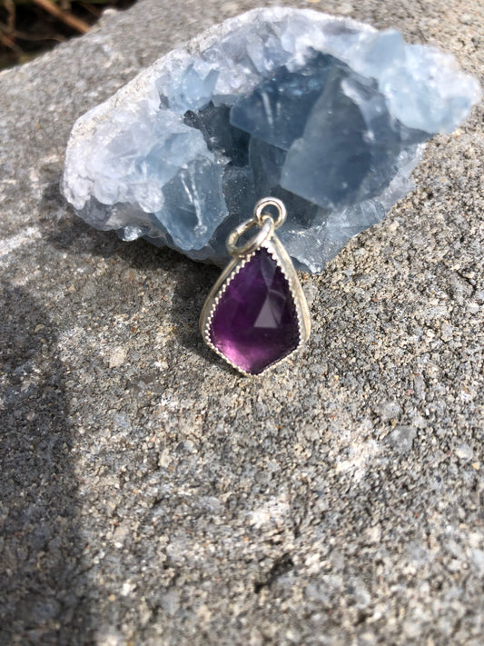 Purple Moon Amethyst Charm