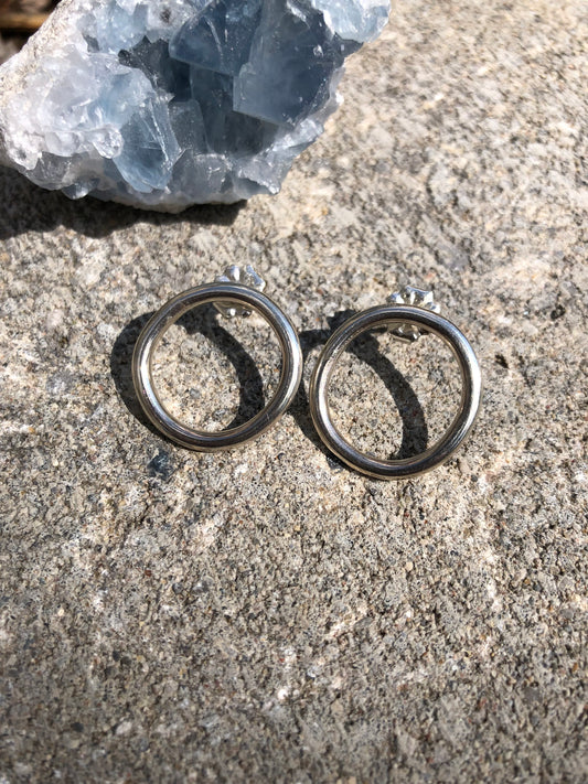 Circlish earrings solid sterling silver